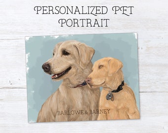 Pet Portrait - Personalized Pet Portrait - Drawing of Pet from Photo - Personalized Dog Art - Personalized Cat Art - Custom Pet Drawing