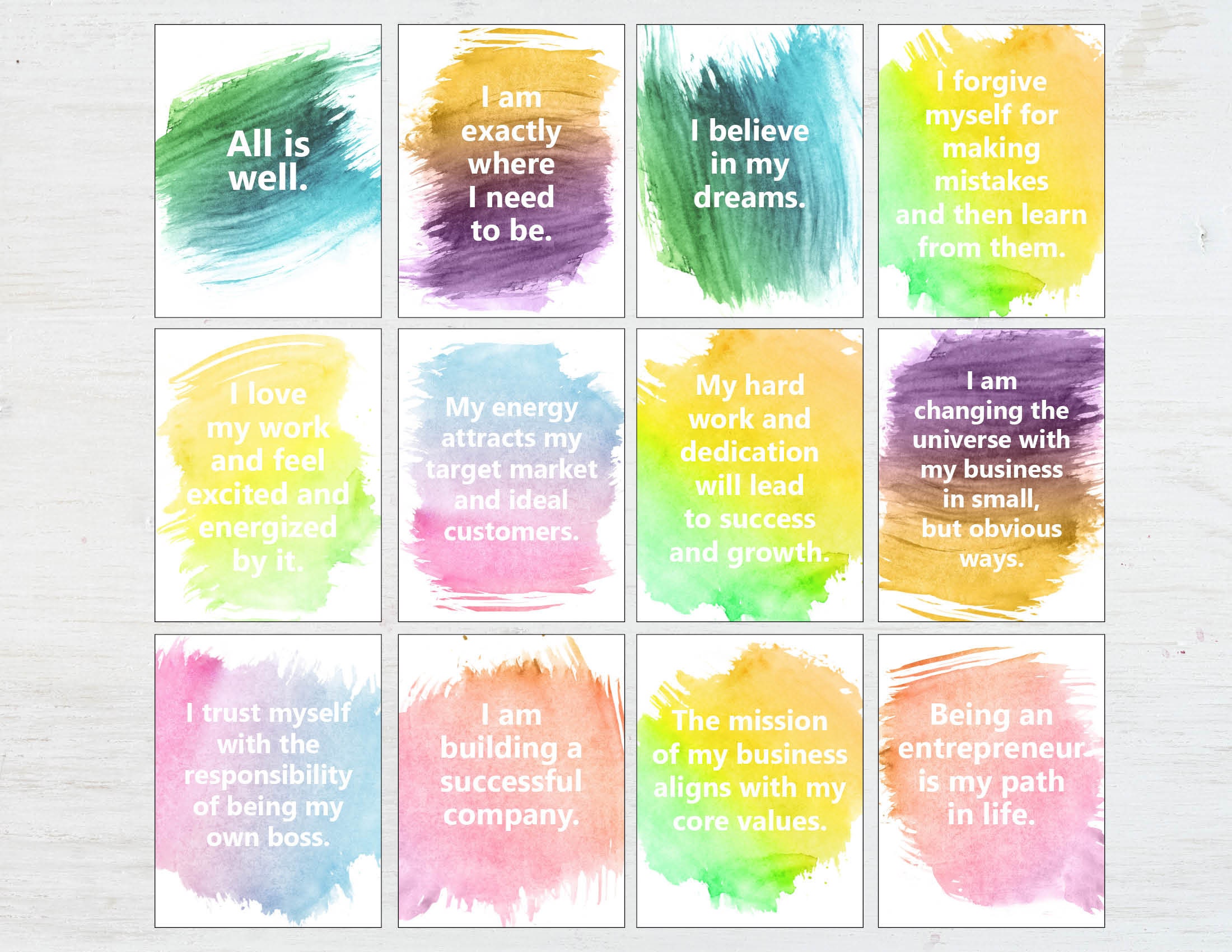 Printable Affirmation Cards Printable World Holiday