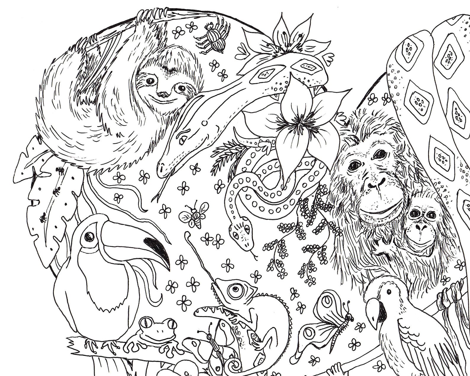 Animal Coloring Nature Coloring Page Adult Coloring Page Printable
