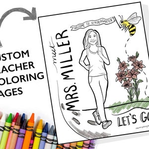 Meet the Teacher Coloring Pages Teacher Appreciation Gift Gift for Teacher Gift for Para School Coloring Page Custom Coloring Page image 1