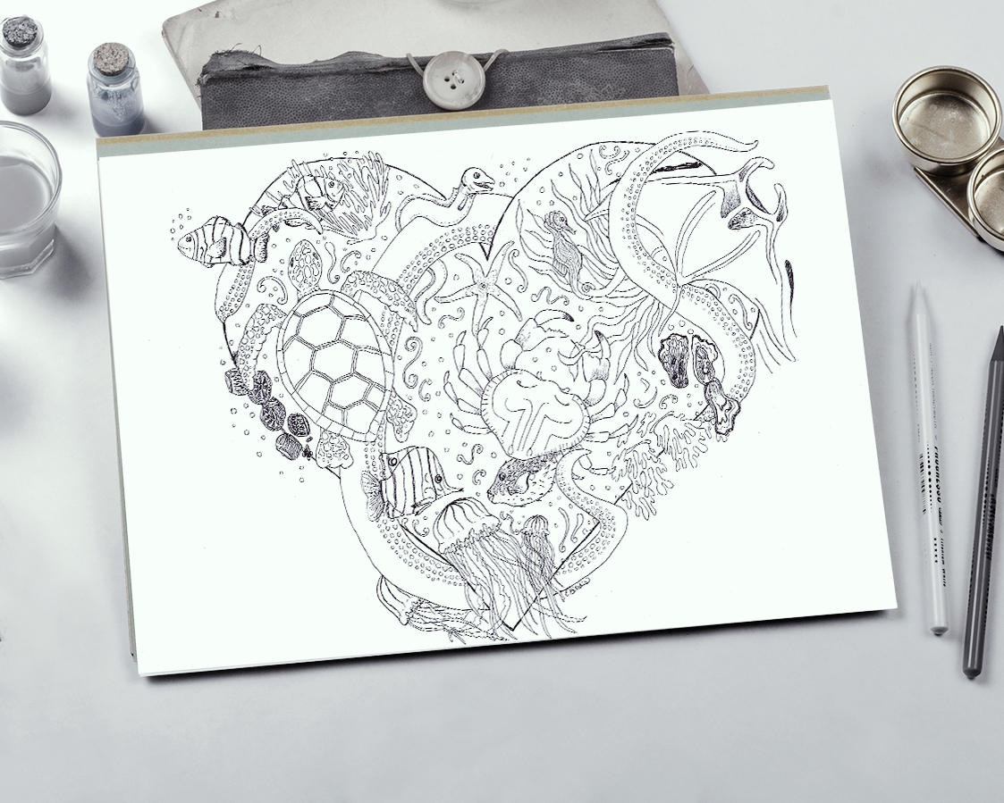 Ocean Coloring Page Coloring Page Adult Coloring Page Printable ...
