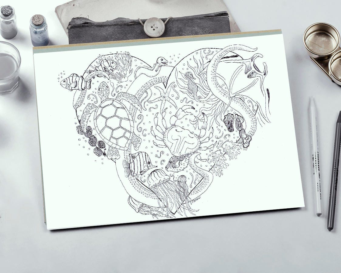 Animal Coloring Nature Coloring Page Adult Coloring Page Printable