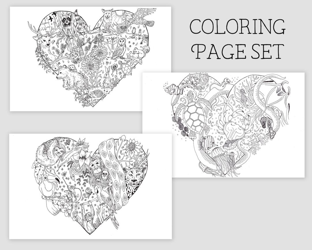Animal Coloring Nature Coloring Page Adult Coloring Page Printable