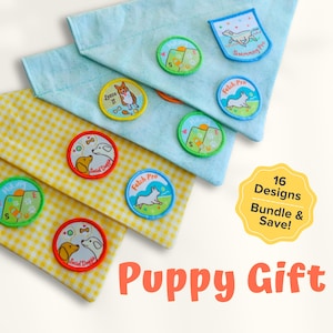 New Puppy Gift Set Iron On Dog Merit Badge Bundle Custom Patch Kit for Dog Mom Dog Dad or Pet Lover