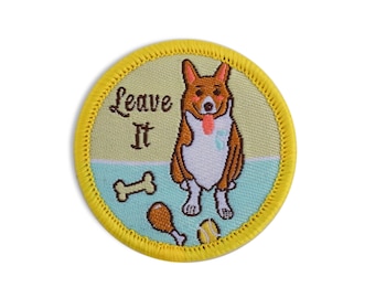 Leave It | Dog Merit Badge, Iron On Embroidered patch, Dog Scout achievement badge