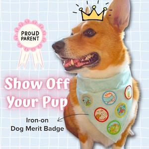 Parches de mérito para perros / Recompensas por entrenamiento de cachorros, rastreador de habilidades termoadhesivo