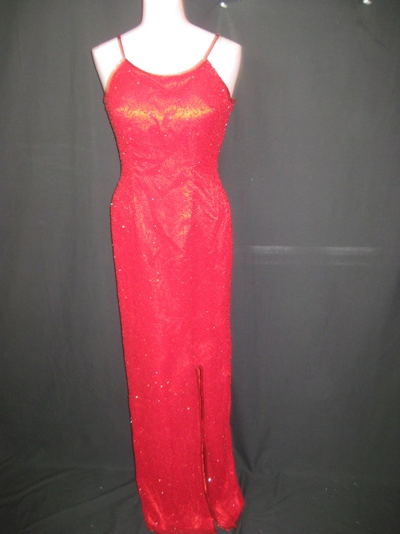 Red long gown#12519