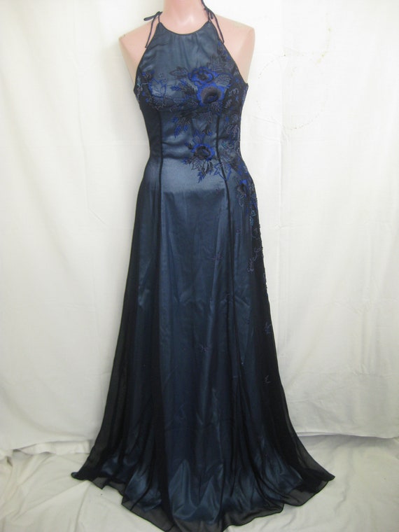Navy/light blue gown#4049