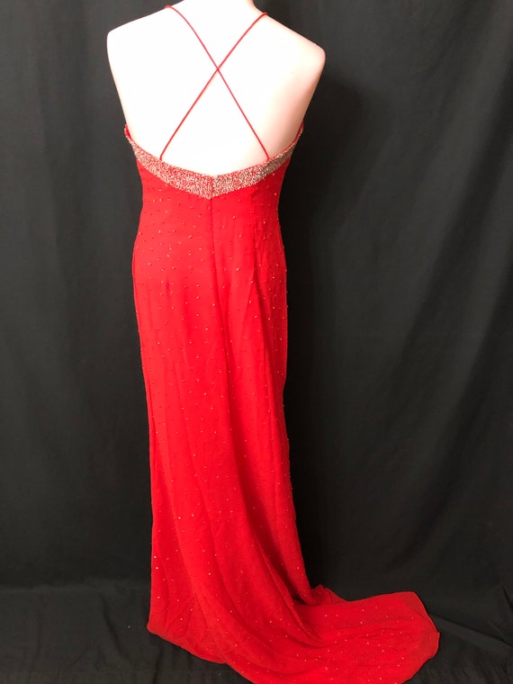 Strap less Red gown#7505 - image 2