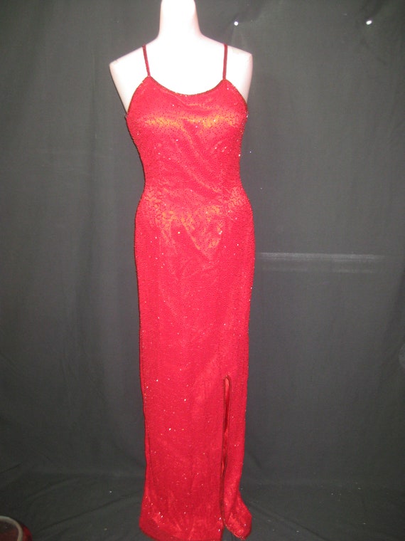 Red long gown#12519 - image 3