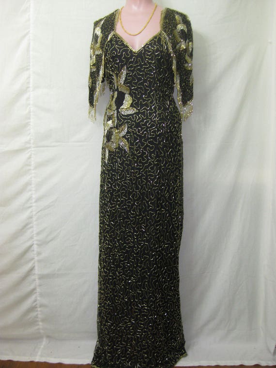 Black/gold/silver gown#10024