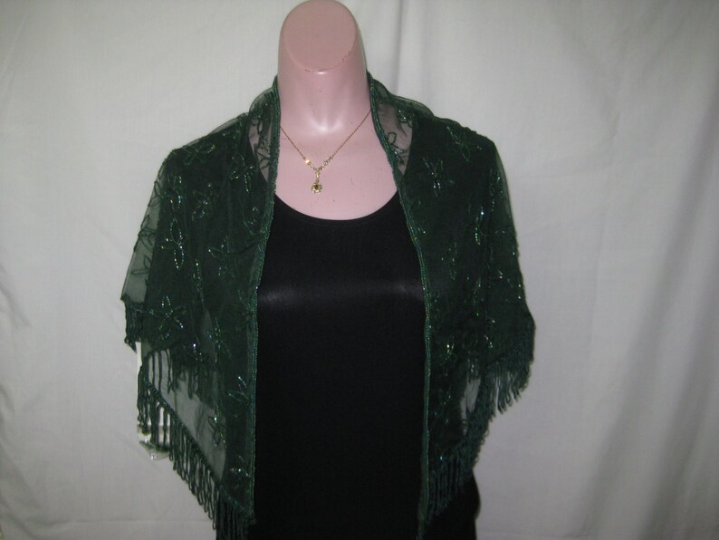 Hand made Green shawl 545 image 2