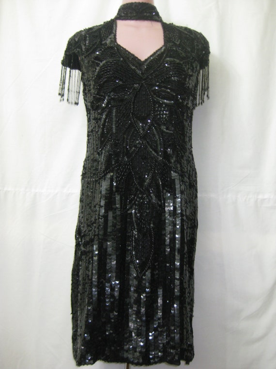 Short Black Sequin Dress #224