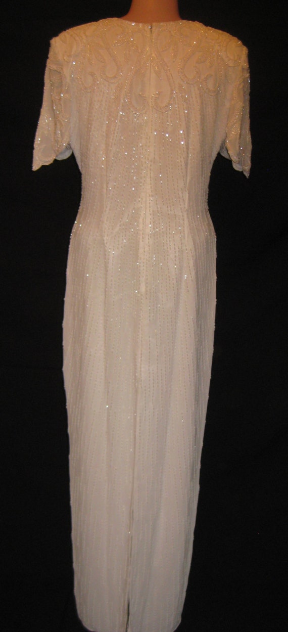 White beaded gown # 1548 - image 5