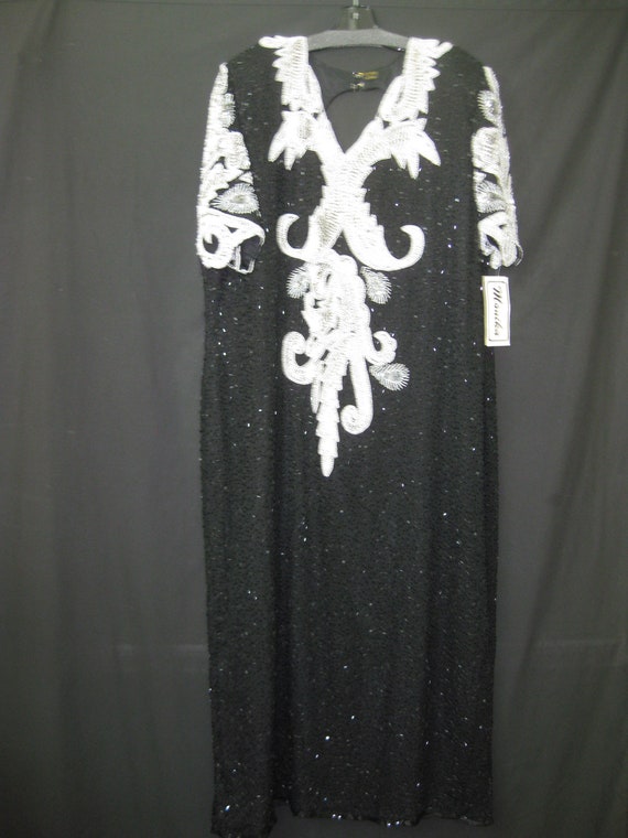 Black/white/silver gown#2977 - image 1