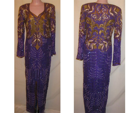 Purple & Gold gown #106