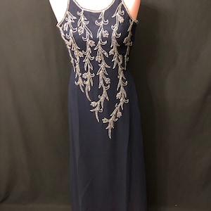Navy Blue Beaded Dress 9503 - Etsy