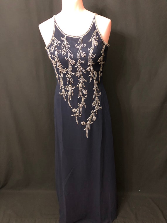 Navy Blue beaded dress #9503 - image 10