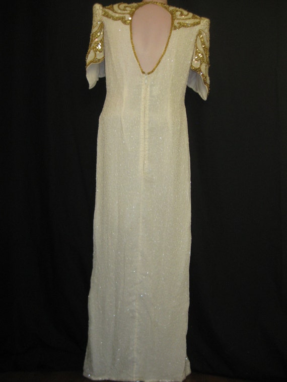 Long ivory and gold gown #326 - image 2