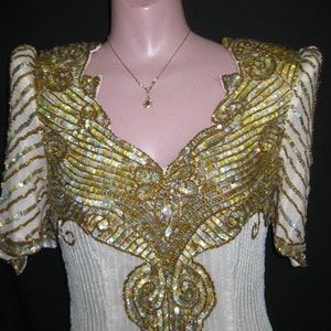 White/gold/silver gown 785 image 3