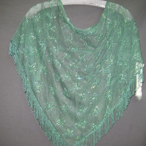 Hand made Green shawl 545 image 3