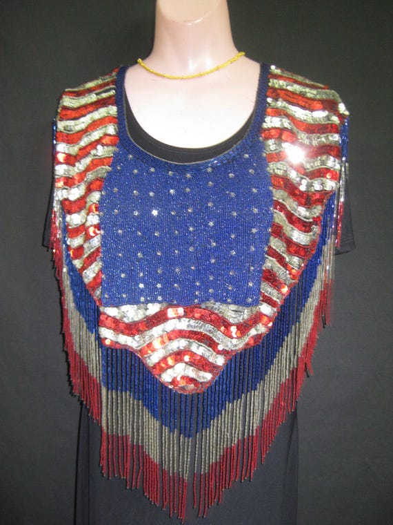 Black flag Collar with Colorful Sequins