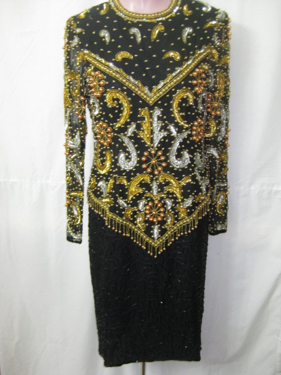 Black/multi short dress