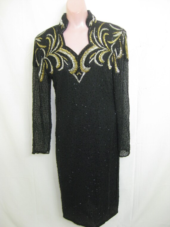 Black/gold/sil dress#34 - image 7