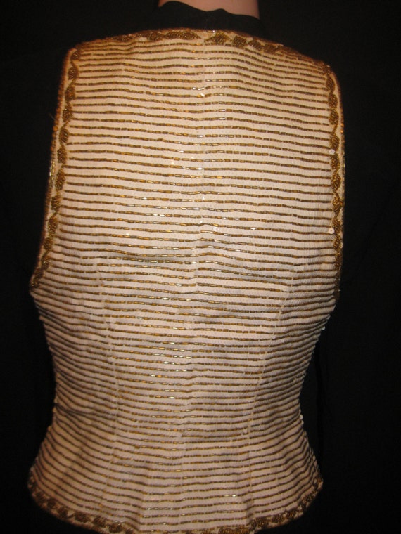 Ivory and gold vest #344 - image 3