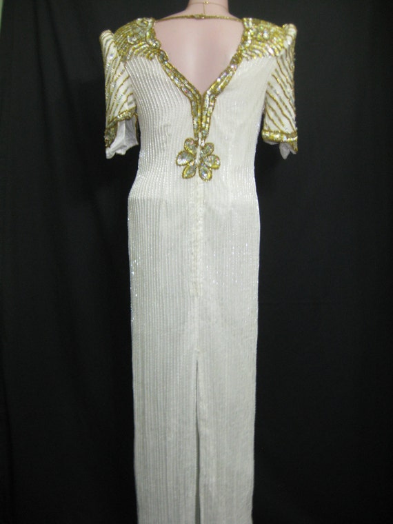 White/gold/silver gown # 785 - image 2