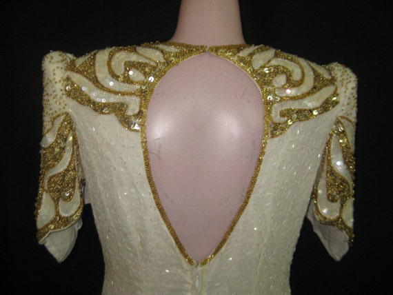 Long ivory and gold gown #326 - image 4