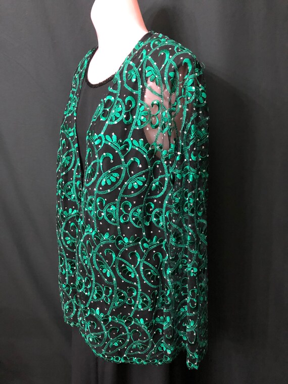 Black and green net jacket Gem