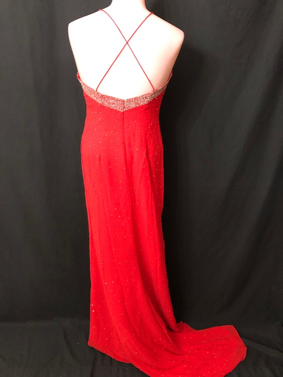 Strap less Red gown#7505 - image 6