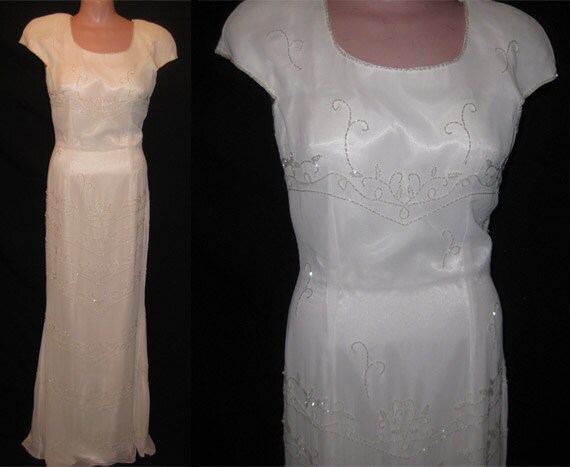 White beaded gown # 4101