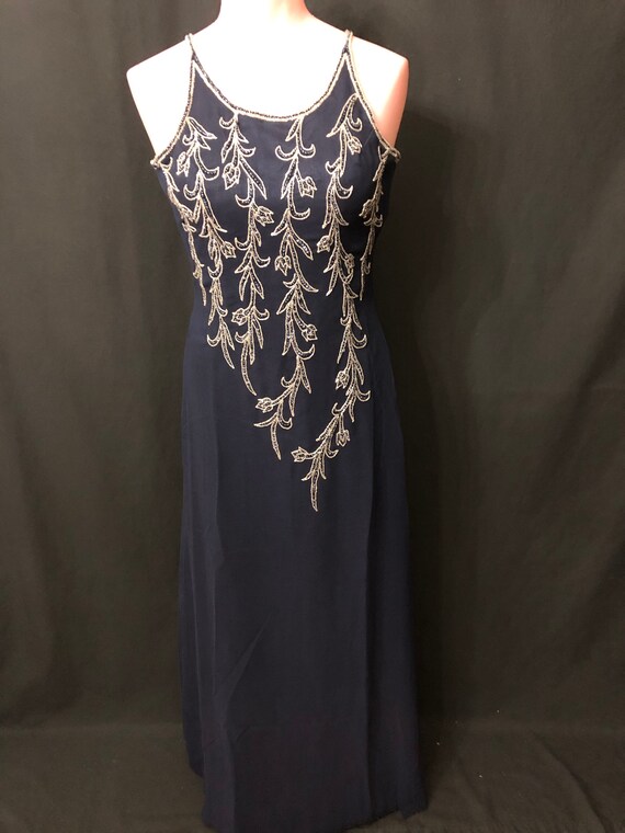 Navy Blue beaded dress #9503 - image 4