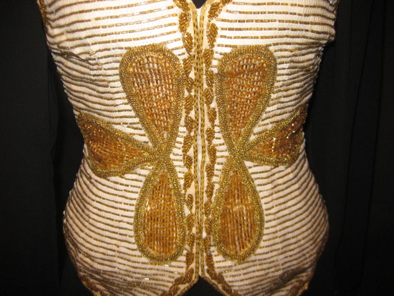 Ivory and gold vest #344 - image 4