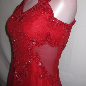 Red Gown with sheer sides image 4