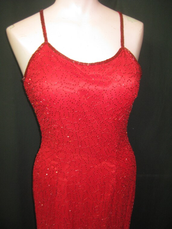 Red long gown#12519 - image 5