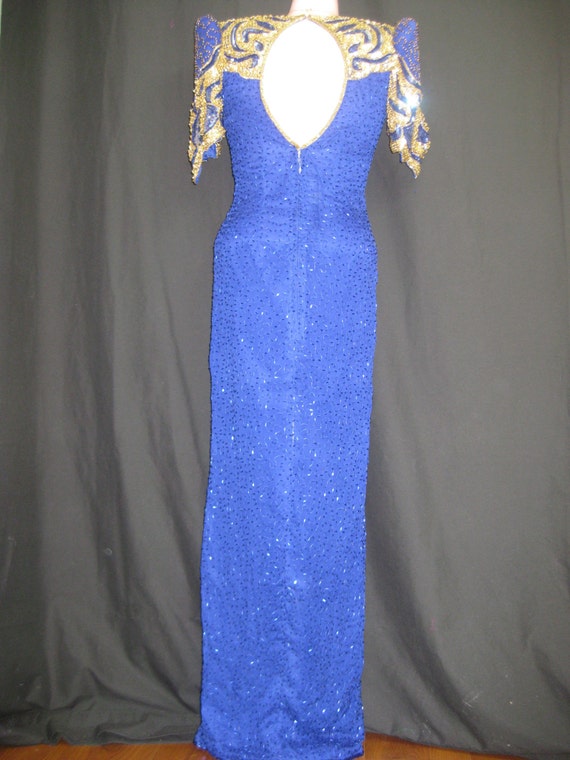 Blue and gold gown# 326 - image 2