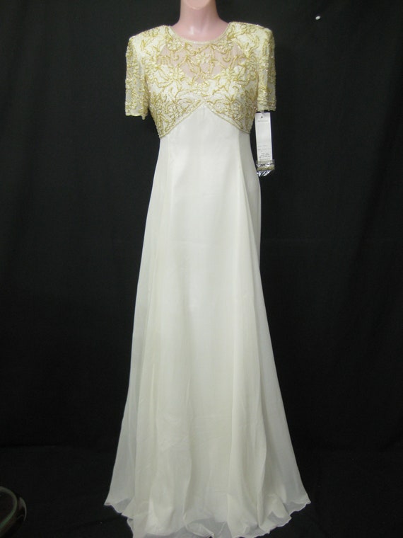 Ivory long gown#8864 - image 5