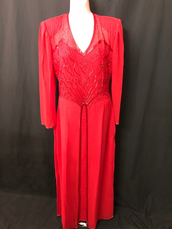 Red long Gown#8064