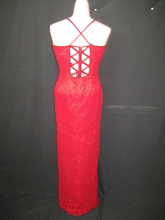 Red long gown#12519 - image 4