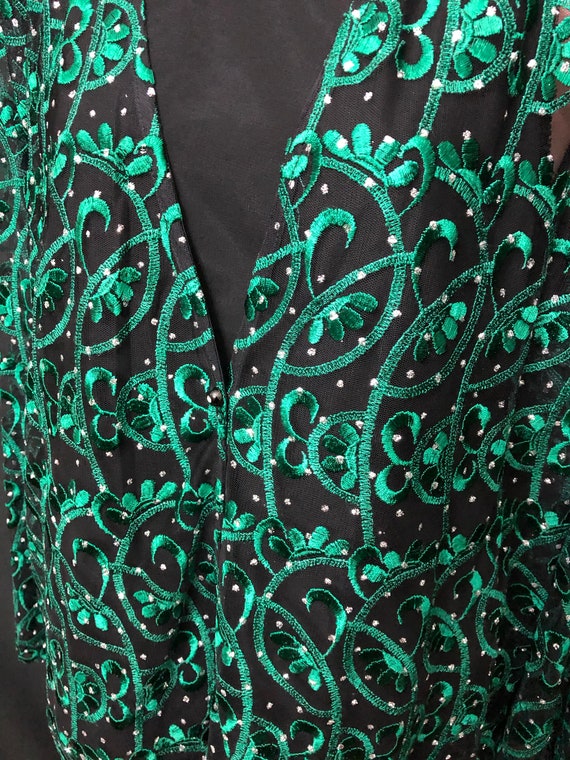 Black and green net jacket Gem