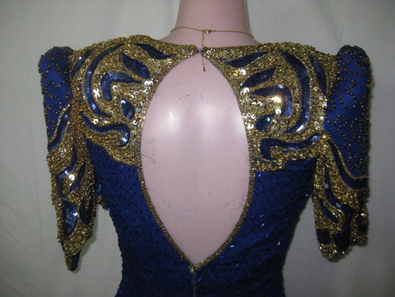 Blue and gold gown# 326 - image 4