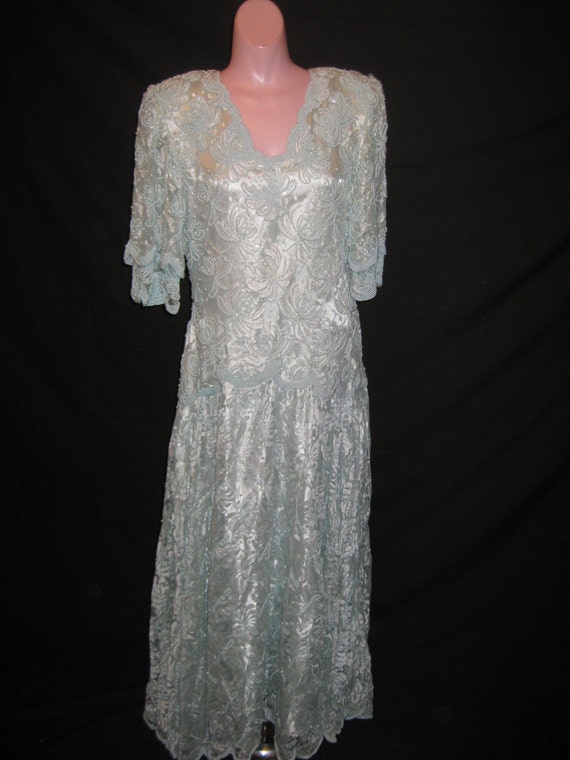 Sky blue long gown #4003