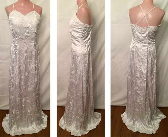 White Satin Gown #9518