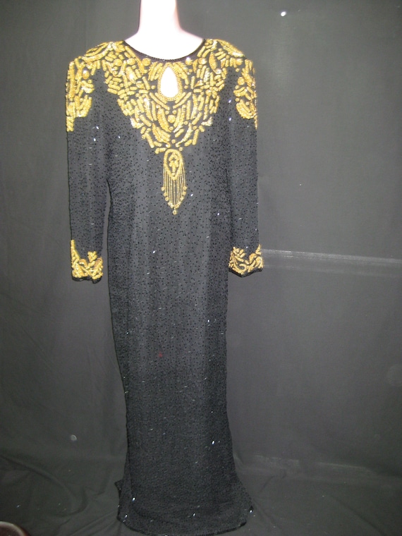 Black/gold gown#10022 - image 1