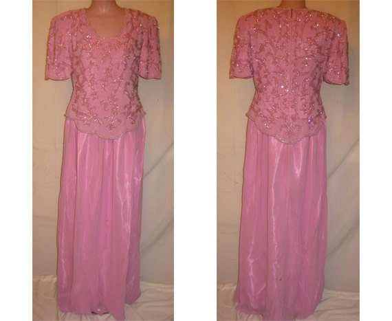 Short sleeve pink gown