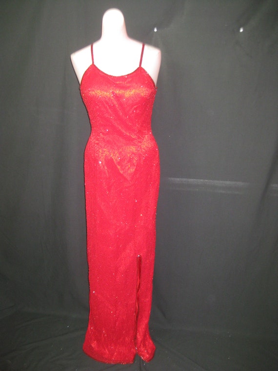 Red long gown#12519 - image 7