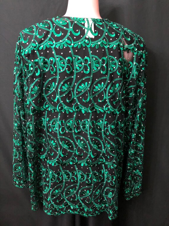 Black and green net jacket Gem